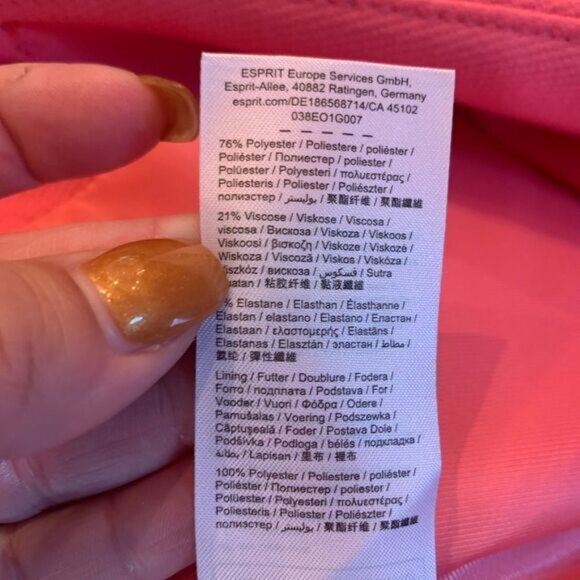 Esprit Pink Bell Sleeve Dress Cost sz XL EUC - Picture 7 of 7